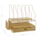 Martha Stewart Ryder Gold Mesh Metal Large Desktop Organizer With Paper File Letter Holder Organizer and Drawer HH-OHD19-GLD-MS - alternate 3